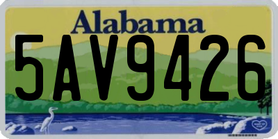 AL license plate 5AV9426