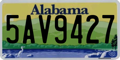 AL license plate 5AV9427
