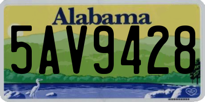 AL license plate 5AV9428