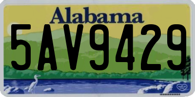 AL license plate 5AV9429