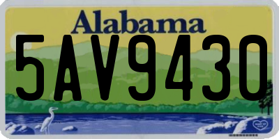 AL license plate 5AV9430