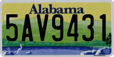 AL license plate 5AV9431