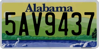 AL license plate 5AV9437