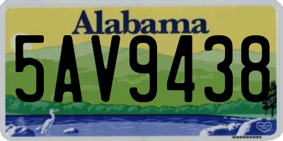 AL license plate 5AV9438
