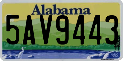 AL license plate 5AV9443