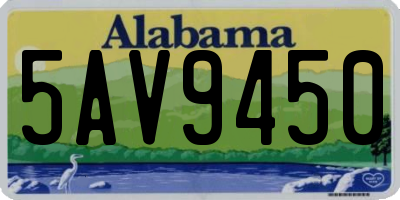 AL license plate 5AV9450