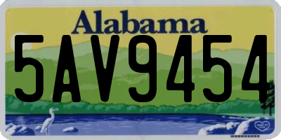 AL license plate 5AV9454