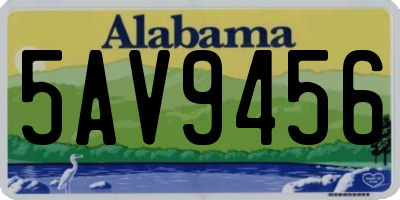 AL license plate 5AV9456