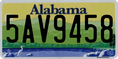 AL license plate 5AV9458