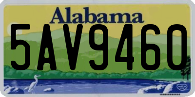 AL license plate 5AV9460