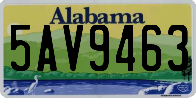 AL license plate 5AV9463
