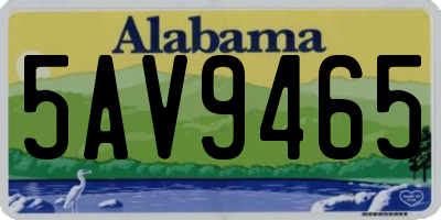 AL license plate 5AV9465