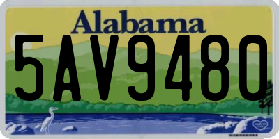 AL license plate 5AV9480
