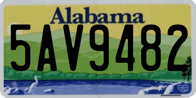AL license plate 5AV9482
