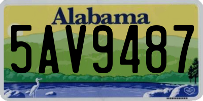 AL license plate 5AV9487