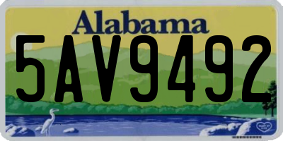 AL license plate 5AV9492