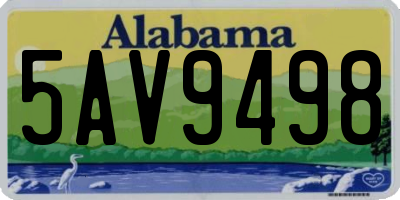 AL license plate 5AV9498