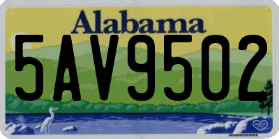 AL license plate 5AV9502