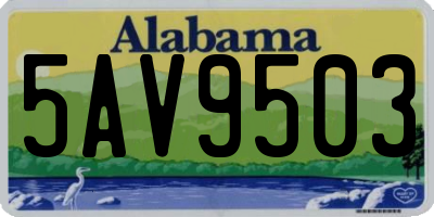 AL license plate 5AV9503