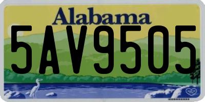 AL license plate 5AV9505