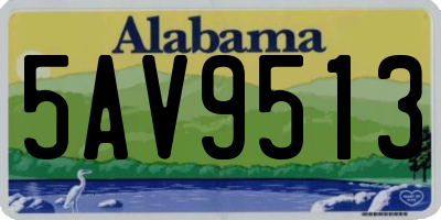 AL license plate 5AV9513