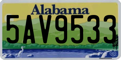 AL license plate 5AV9533