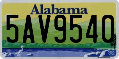 AL license plate 5AV9540