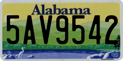 AL license plate 5AV9542