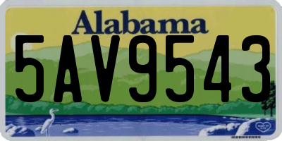 AL license plate 5AV9543