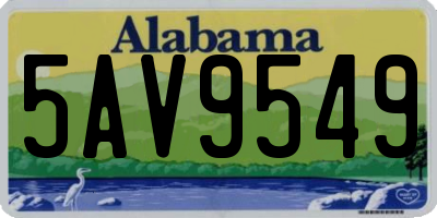 AL license plate 5AV9549