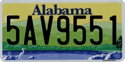AL license plate 5AV9551