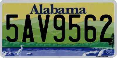 AL license plate 5AV9562