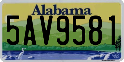 AL license plate 5AV9581