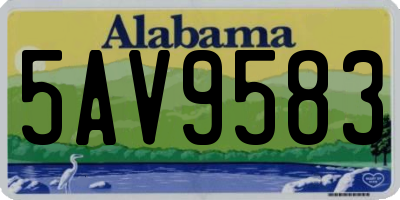 AL license plate 5AV9583