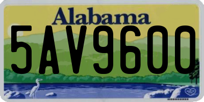 AL license plate 5AV9600