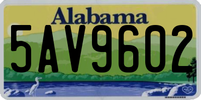 AL license plate 5AV9602