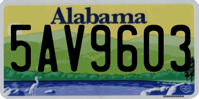 AL license plate 5AV9603