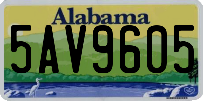 AL license plate 5AV9605