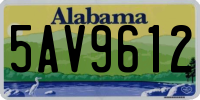 AL license plate 5AV9612