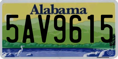 AL license plate 5AV9615