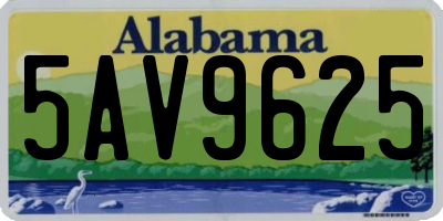 AL license plate 5AV9625