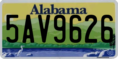 AL license plate 5AV9626