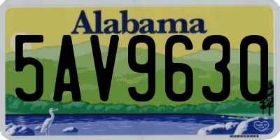 AL license plate 5AV9630