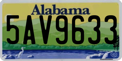 AL license plate 5AV9633