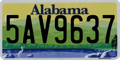 AL license plate 5AV9637