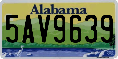 AL license plate 5AV9639