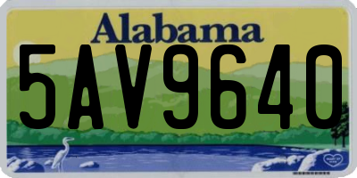AL license plate 5AV9640