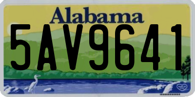 AL license plate 5AV9641