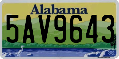 AL license plate 5AV9643