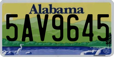 AL license plate 5AV9645